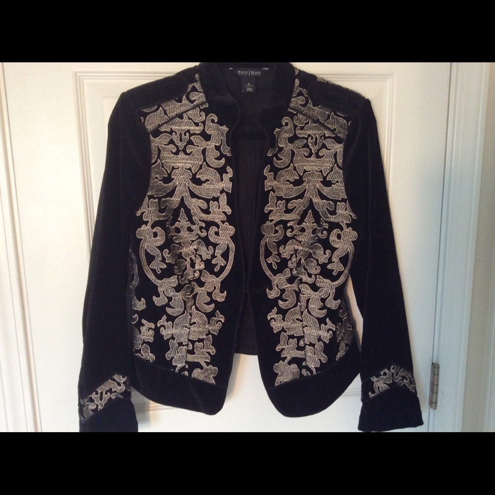 Velvet black and gold blazer